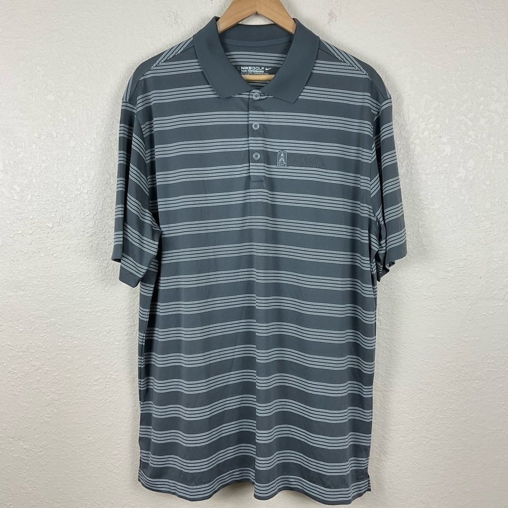 Nike Golf Tour Performance Dri-Fit Striped Short Sleeve Polo Shirt Size XL‎ Men